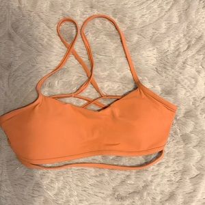 Lululemon strappy sports bra in light orange size 10